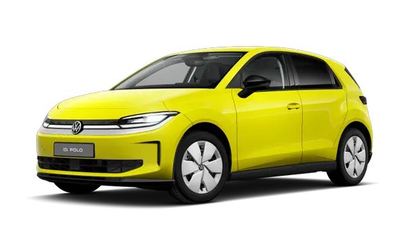 Bočný pohľad na model VW ID. Polo Life v žltej farbe „Python“