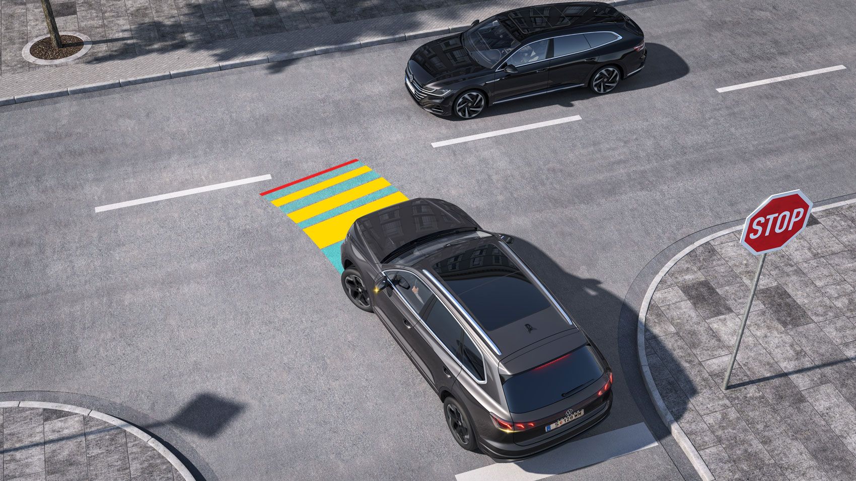 VW Volkswagen Touareg s asistentom rozpoznania križovatky