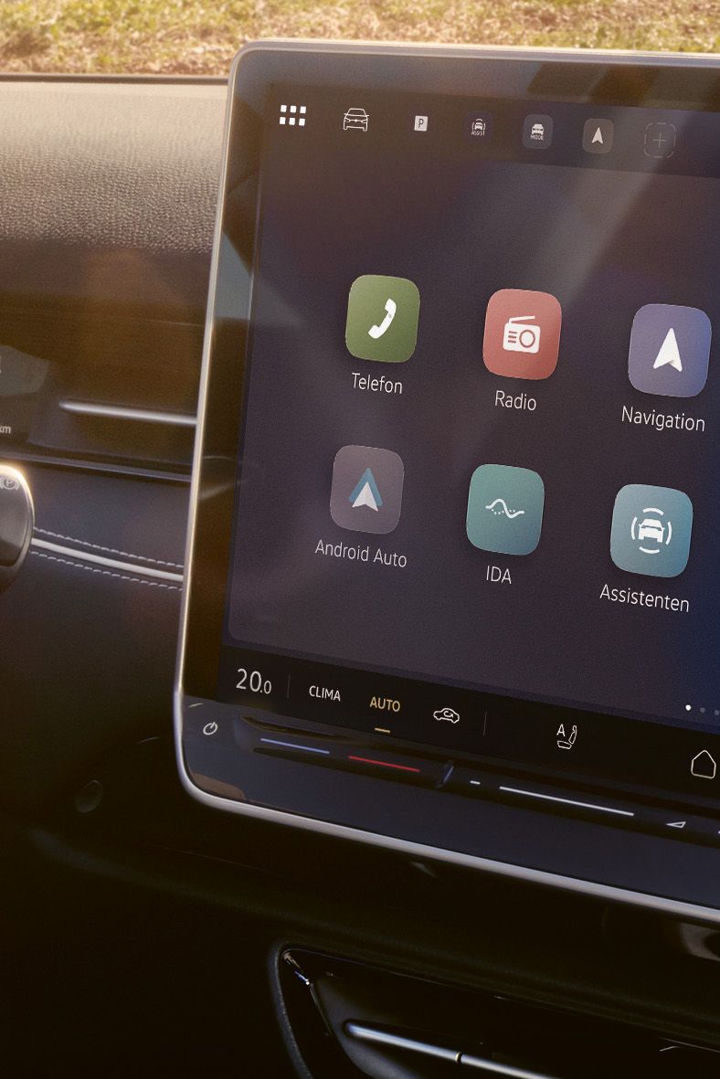 Na obrázku je zobrazený systém infotainment modelu ID. a prehľad dostupných funkcií v ponuke.