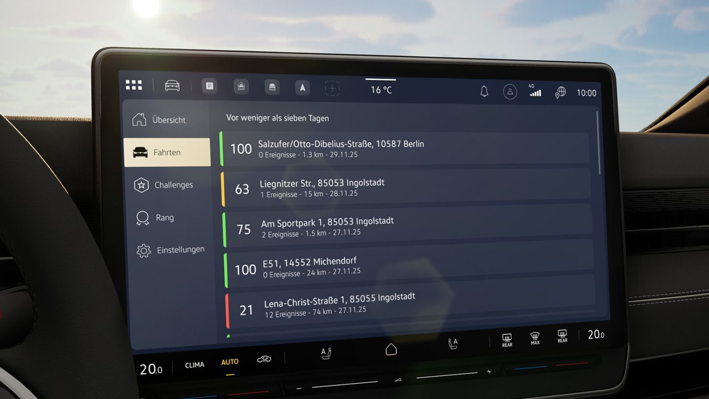 Na obrázku je zobrazený systém infotainment modelu ID. a režim „Štýl jazdy“