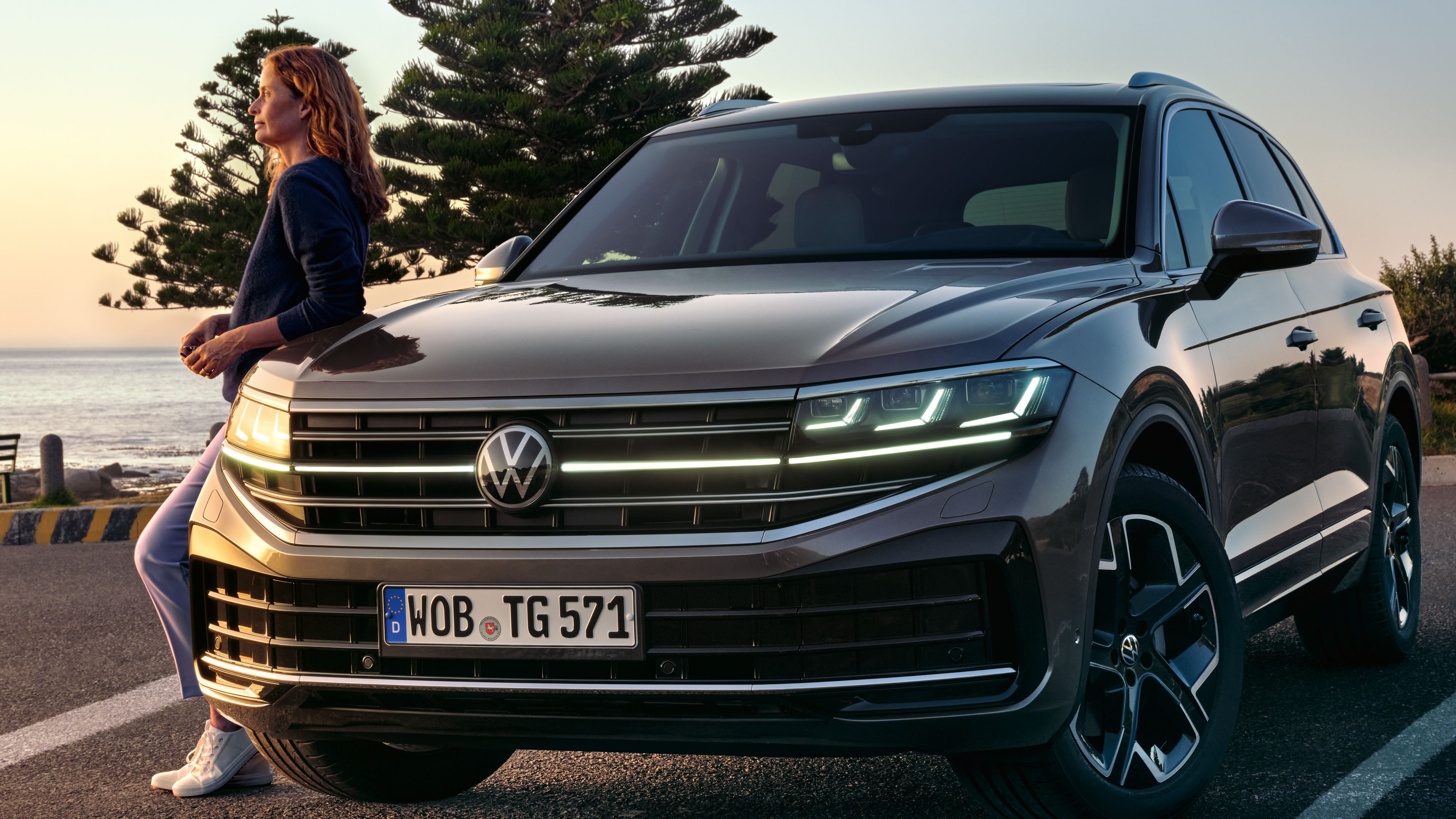 Detailný pohľad na HD Matrix svetlomety VW Touareg R-Line.